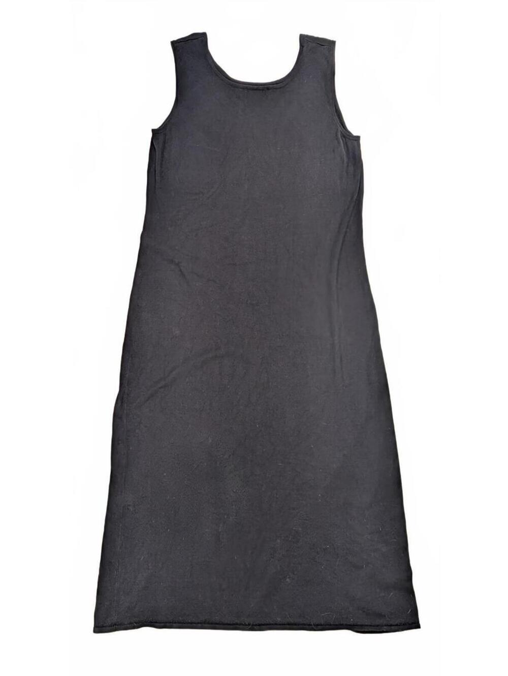 Coldwater Creek 100% Silk Black Knit Maxi Tank Silk Dress Size 1X XL